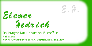 elemer hedrich business card